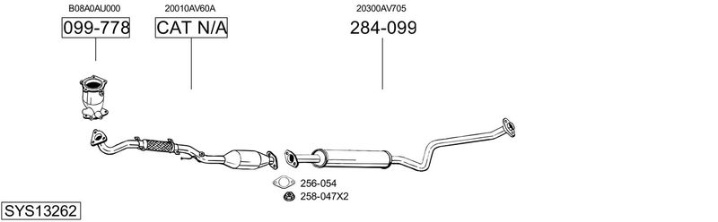 BOSAL kipufogórendszer SYS13262