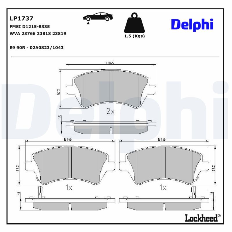 DELPHI LP1737 Brake Pad Set, disc brake