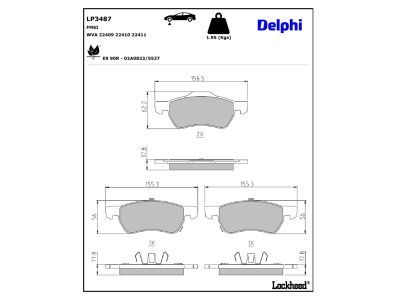 DELPHI LP3487 Brake Pad Set, disc brake