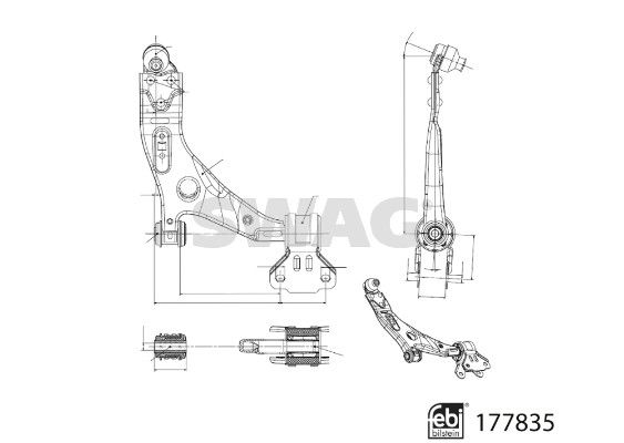SWAG 33 10 4321 Control/Trailing Arm, wheel suspension
