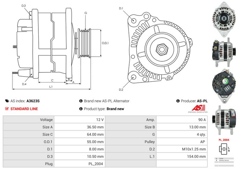 AS-PL A3623S Alternator