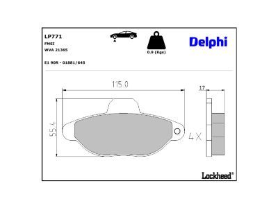 DELPHI LP771 - Brake Pad Set, disc brake