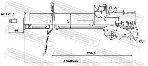 Амортизатор, Febest 02666688FL