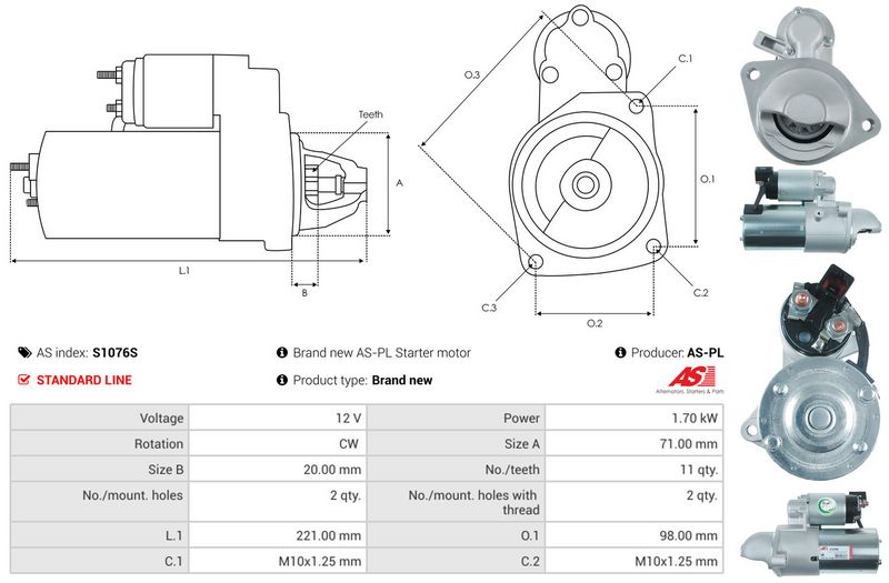 AS-PL S1076S Starteris