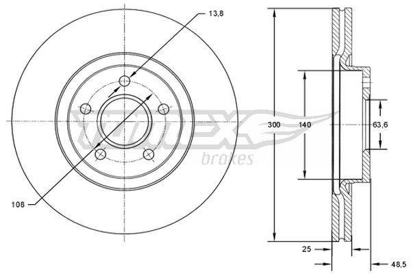 TOMEX Brakes féktárcsa TX 71-77