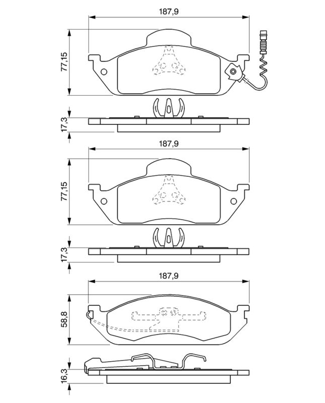 BOSCH Plaquettes de frein à disque 0 986 424 611