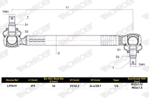 Tyč/vzpěra, stabilizátor L97K19