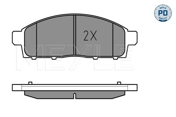 Комплект гальмівних накладок, дискове гальмо, Meyle 0252452916PD