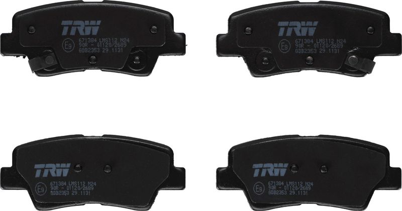 комплект спирачно феродо, дискови спирачки TRW