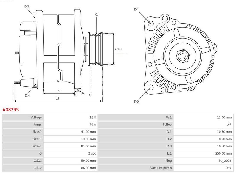 AS-PL A0829S Alternator