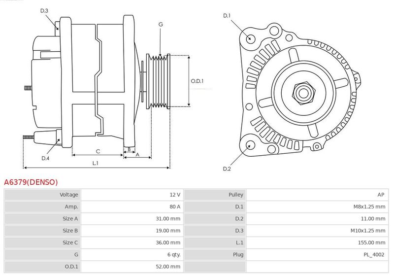 AS-PL A6379(DENSO) Alternator