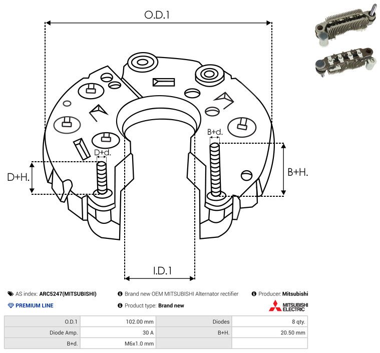 Seadistaja, generaator, AS-PL ARC5247(MITSUBISHI)