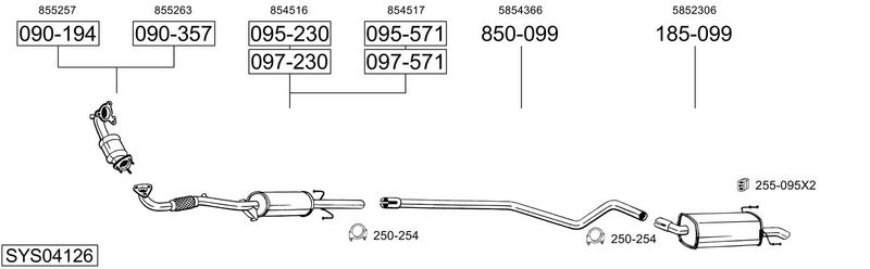 SISTEM DE ESAPAMENT BOSAL SYS04126