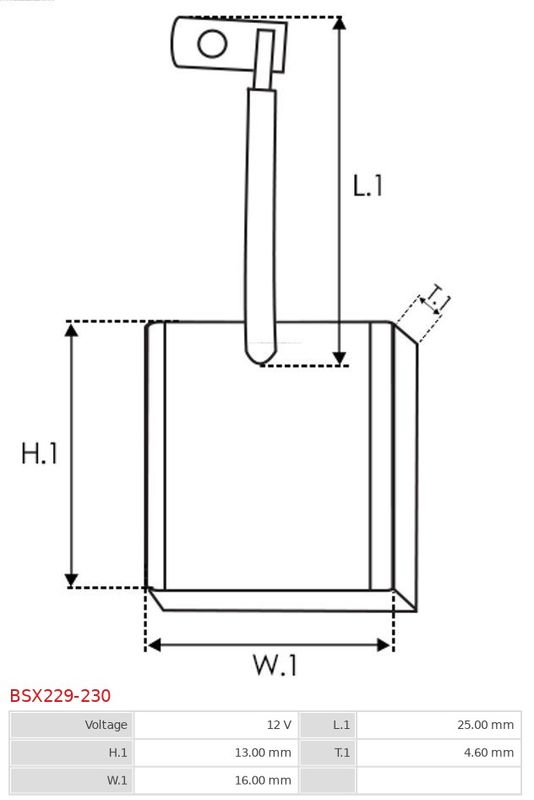 Вугільна щітка, стартер, Auto Starter BSX229-230