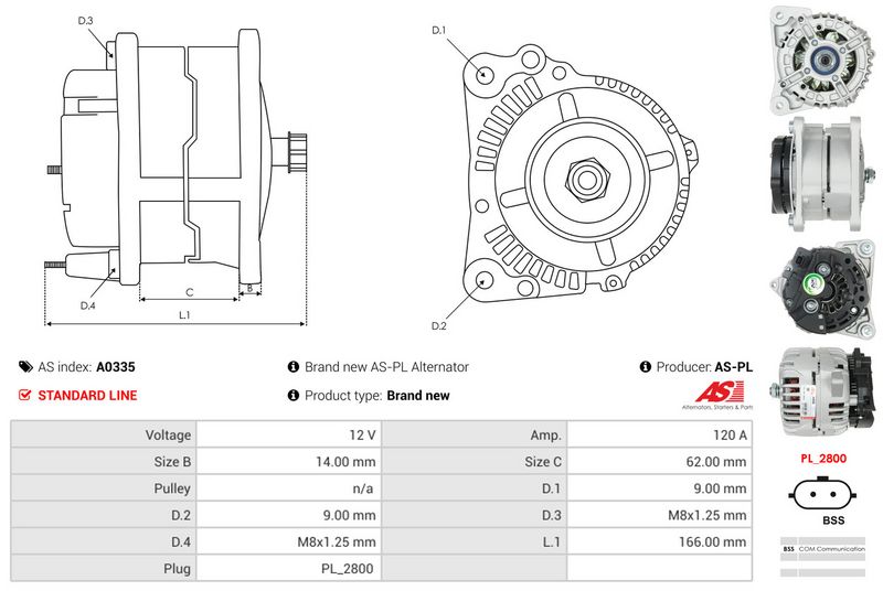 AS-PL A0335 Alternator