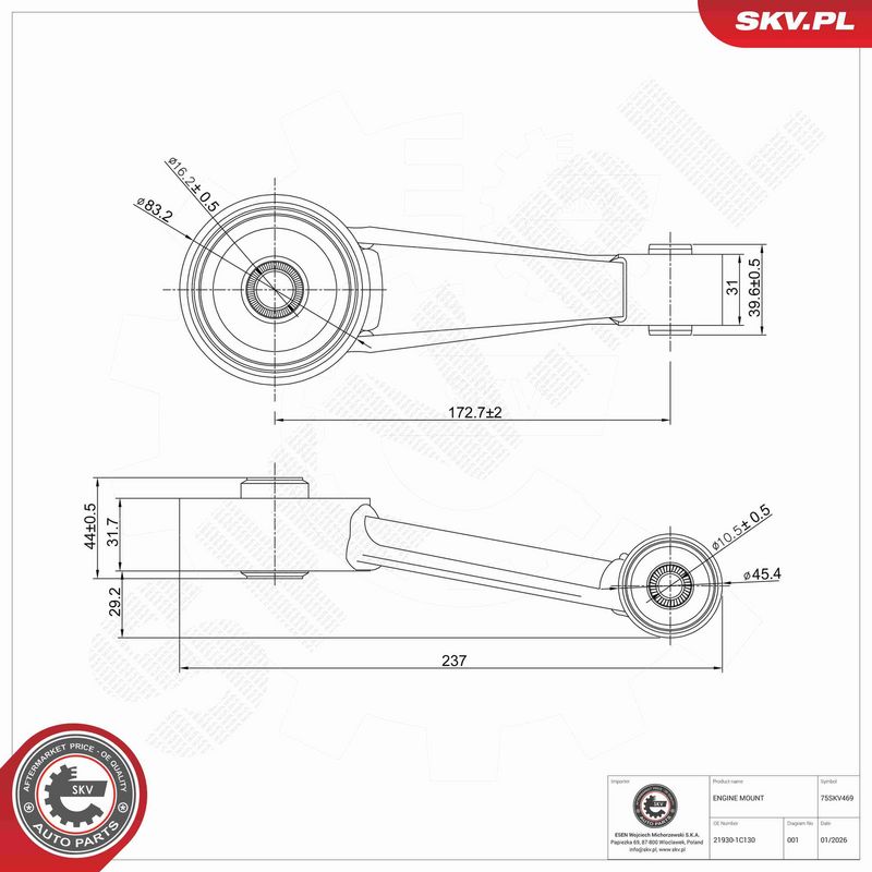 ESEN SKV 75SKV469 Mounting, engine