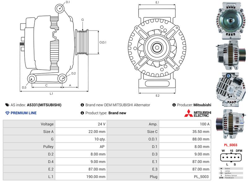 AS-PL A5331(MITSUBISHI) Alternator