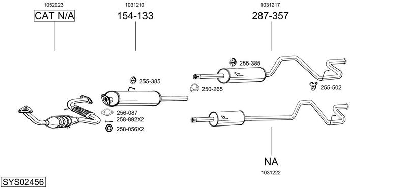 BOSAL kipufogórendszer SYS02456