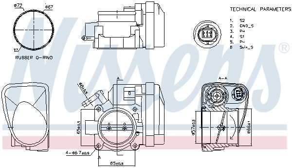 NISSENS 955122 Throttle Body