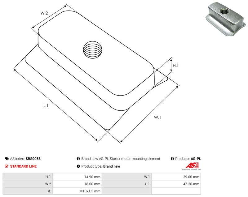AS-PL SRS0053 Repair Kit, starter