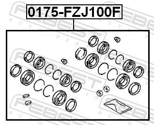 Ремонтний комплект, гальмівний супорт, Febest 0175-FZJ100F