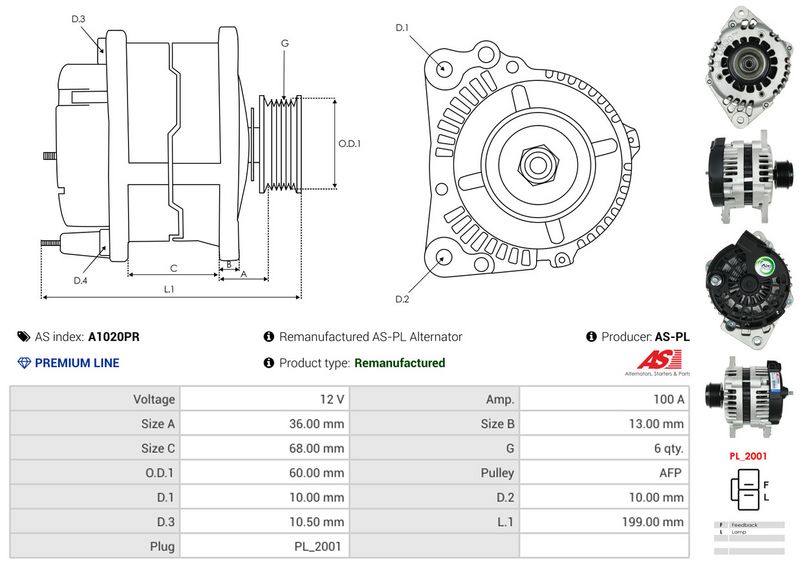 AS-PL A1020PR Alternator