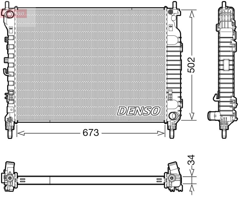 Радіатор, система охолодження двигуна, Denso DRM20125