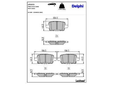 DELPHI LP3372 Brake Pad Set, disc brake