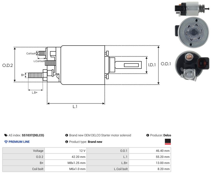 AS-PL SS1037(DELCO) Solenoid Switch, starter