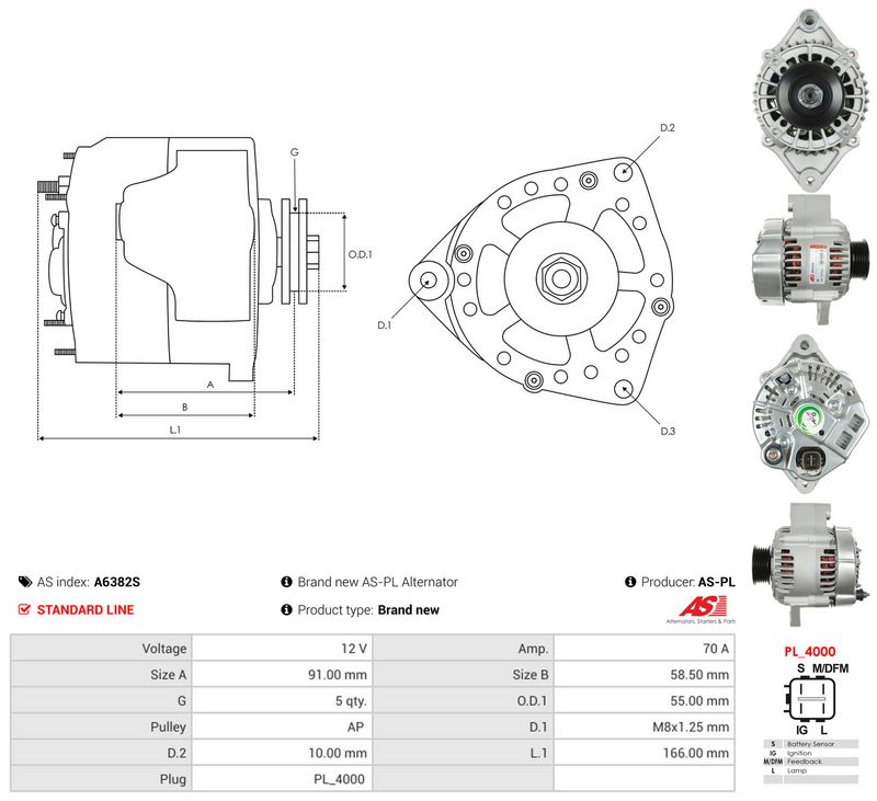 Generaator, AS-PL A6382S