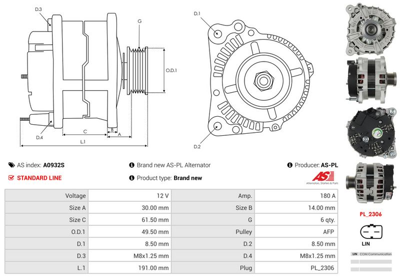 AS-PL A0932S Alternator