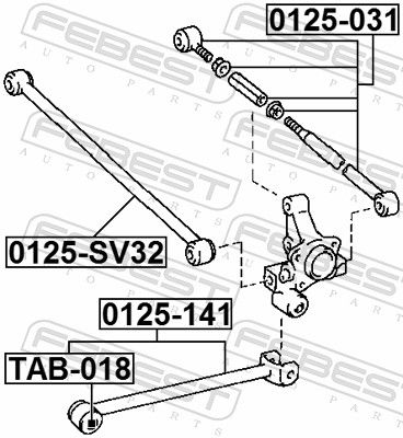 FEBEST 0125-031 Control/Trailing Arm, wheel suspension