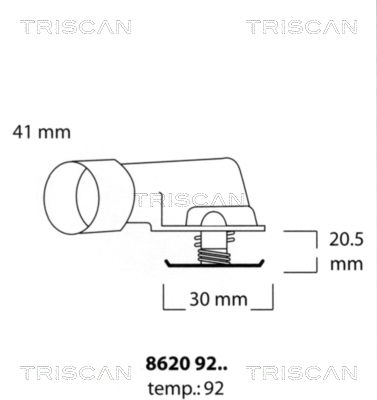 TRISCAN termosztát, hűtőfolyadék 8620 9292