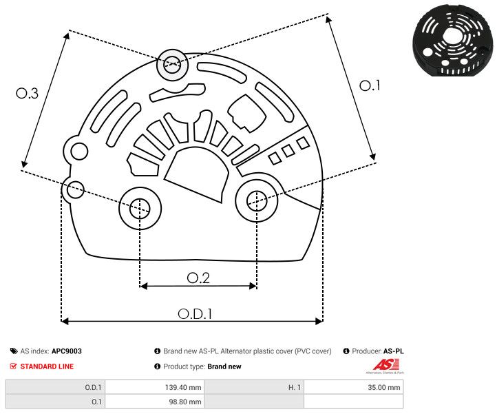 Kaitsekate, generaator, AS-PL APC9003