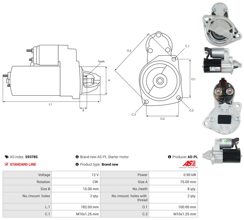 Starter, AS-PL S9378S