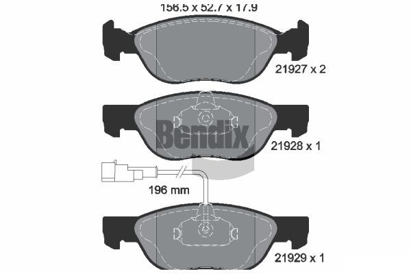 BENDIX Braking fékbetétkészlet, tárcsafék BPD1160