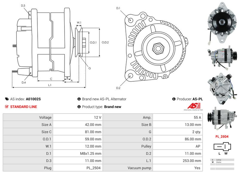 AS-PL A01002S Alternator
