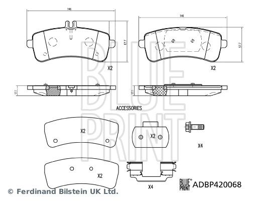 BLUE PRINT ADBP420068 Brake Pad Set, disc brake