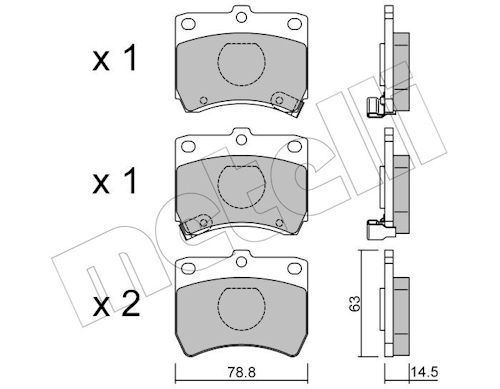 METELLI 22-0370-0 Stabdžių trinkelių rinkinys, diskinis stabdys