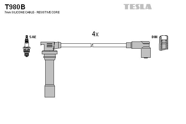 Комплект проводів високої напруги, Tesla T980B