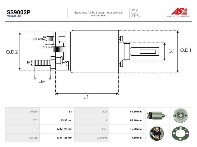 Magnetlülitus, starter, AS-PL SS9002P