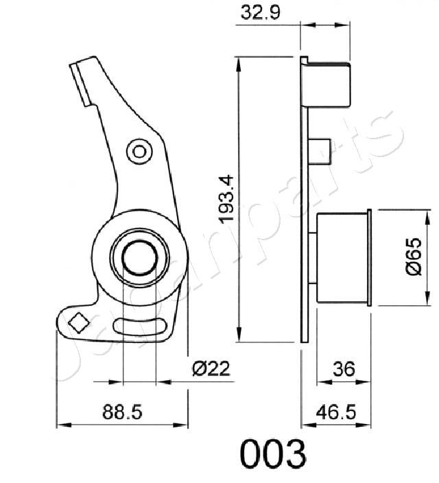 Натяжний пристрій, зубчастий ремінь, Japanparts BE-003