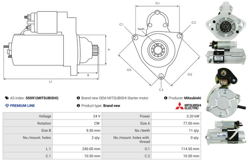 AS-PL S5091(MITSUBISHI) Starter
