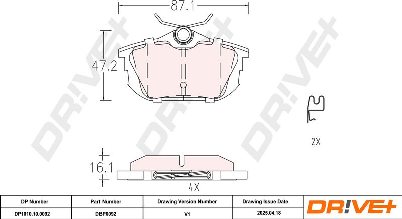 Set placute frana,frana disc DP1010.10.0092 Dr!ve+
