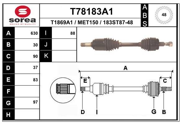 EAI hajtótengely T78183A1