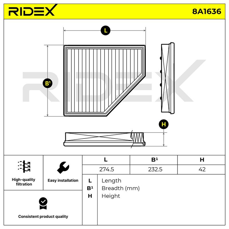 въздушен филтър RIDEX
