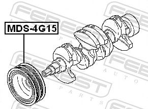 Шків, колінчатий вал, Febest MDS-4G15