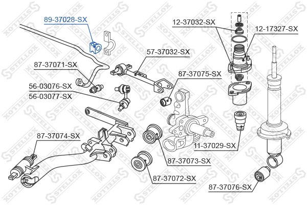 STELLOX 89-37028-SX Mounting, stabiliser bar