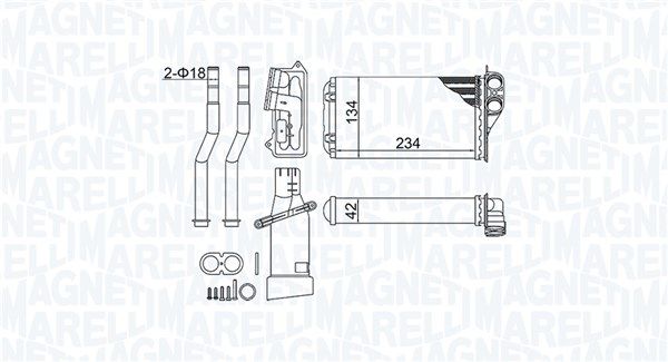 MAGNETI MARELLI Hőcserélő, belső tér fűtés 350218466000