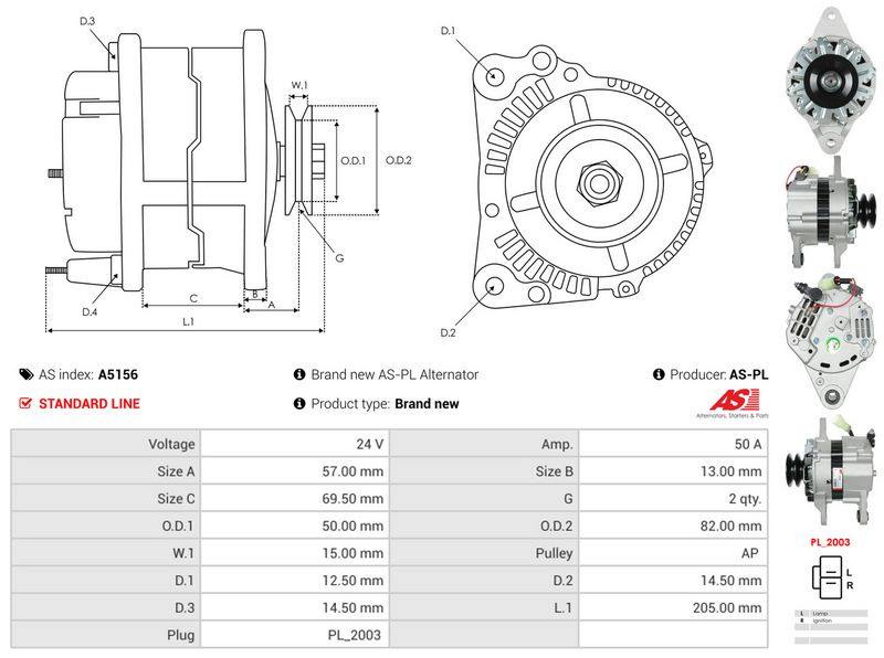 AS-PL A5156 Alternator